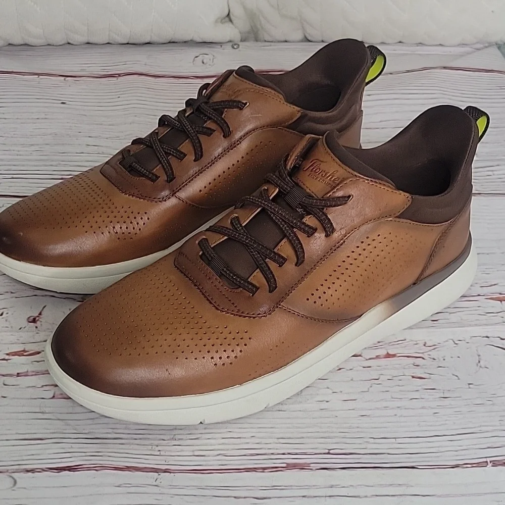 Florsheim Fleet Brown Leather Men's Sneakers Size 12W
